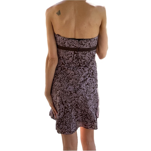 BCBG Max Azria Strapless Brown Floral Dress - Picture 2 of 5
